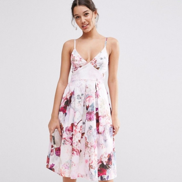 ASOS Dresses & Skirts - ASOS Strappy Midi Prom Dress In Lilac Floral